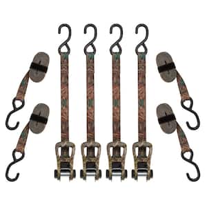 14 ft. CamoX Ratchet Tie Down Straps with 500 lb. Safe Work Load - 4 pack