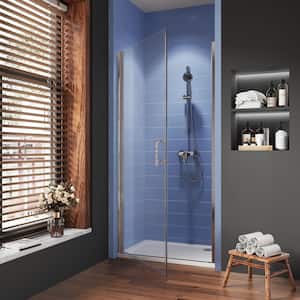 36-37.3 in. W x 72 in. H Frameless Pivot Shower Door in Chorme With 1/4 in. Thick Clear SGCC Tempered Glass