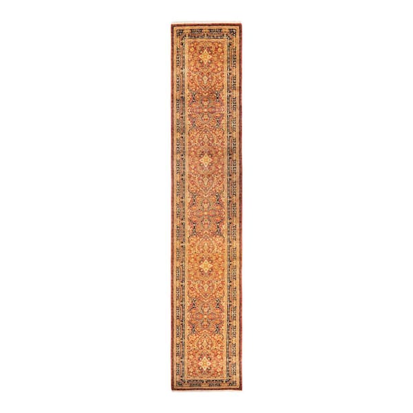 Solo Rugs Mogul One-of-a-Kind Traditional Orange 2 ft. 7 in. x 14 ft. 2 in. Oriental Area Rug