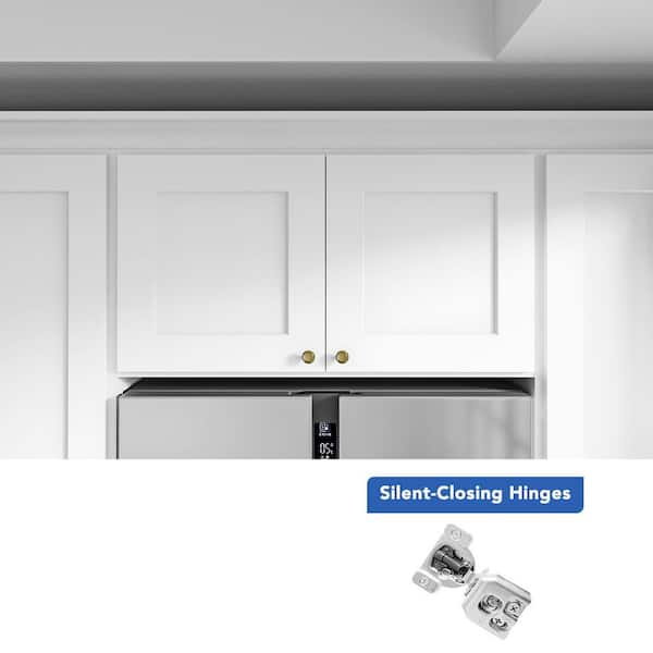 33 in. W x 24 in. D x 18 in. H Ready to Assemble Solid Wood Shaker Wall Bridge Kitchen Cabinet in White