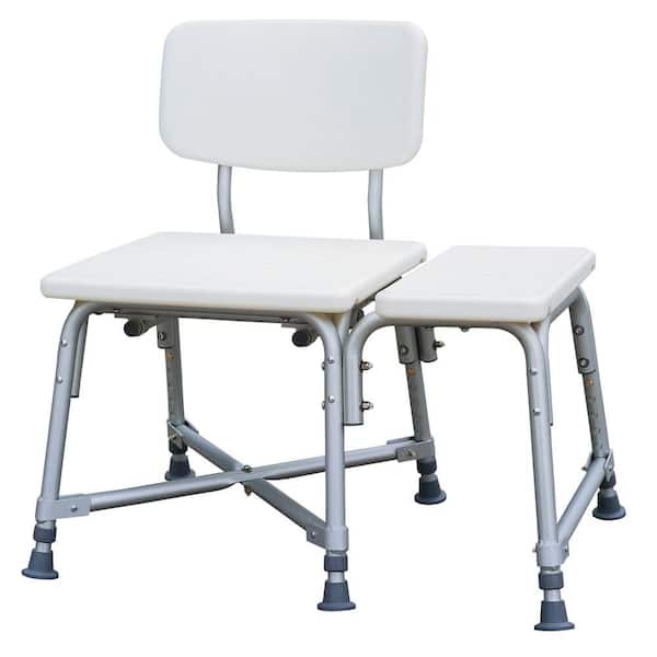 Medline Bath Safety Bariatric Transfer Bench with Back in White