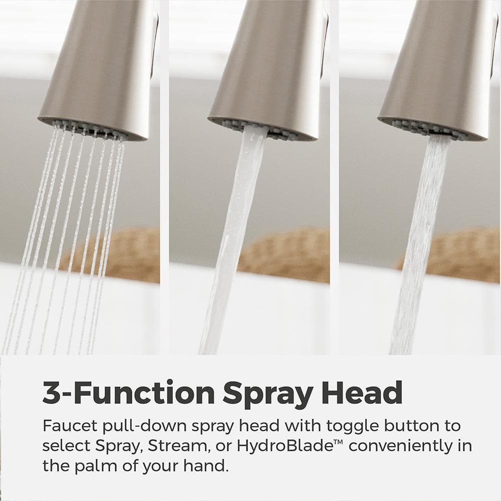 Talega Brushed Nickel Pull-Down Kitchen Faucet with Spray