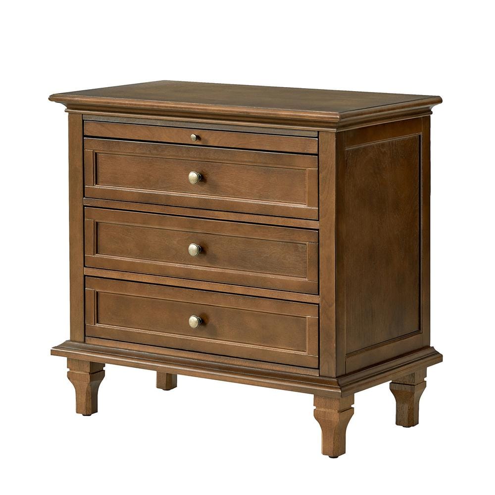 JAYDEN CREATION Julia Walnut 27 in. H Traditional 3-Drawer