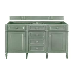 Brittany 58.9 in. W x 23.0 in. D x 32.6 in. H Double Bath Vanity Cabinet without Top in Smokey Celadon