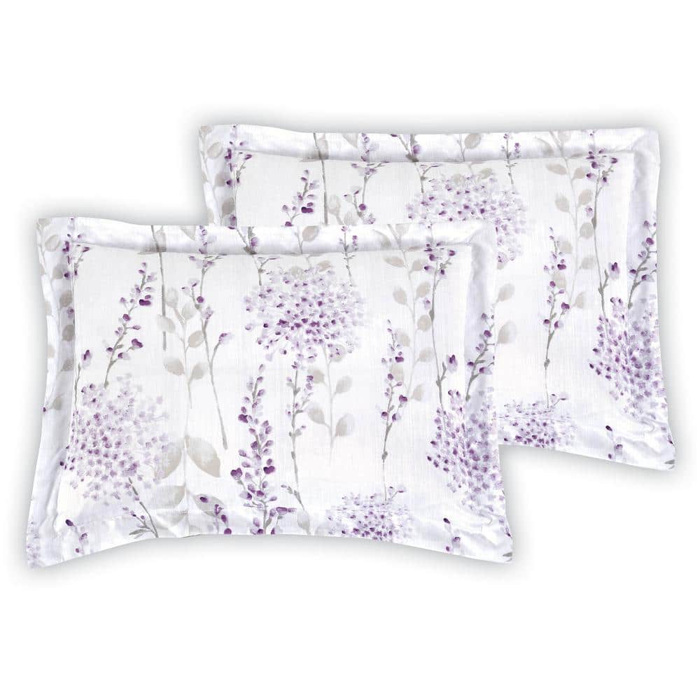 Fresh Meadow Purple Floral Reversible Full Comforter Set