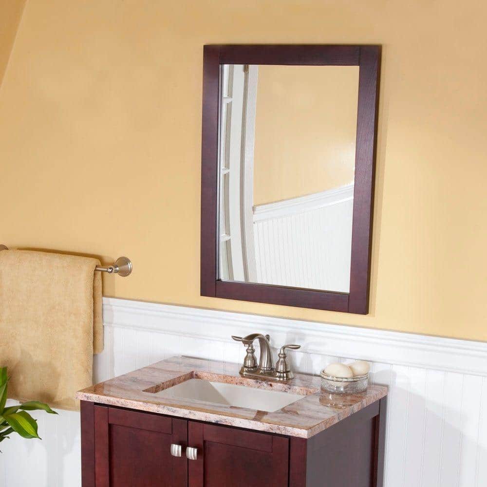St. Paul 20 in. W x 27 in. H Rectangular Wood Framed Wall Bathroom ...