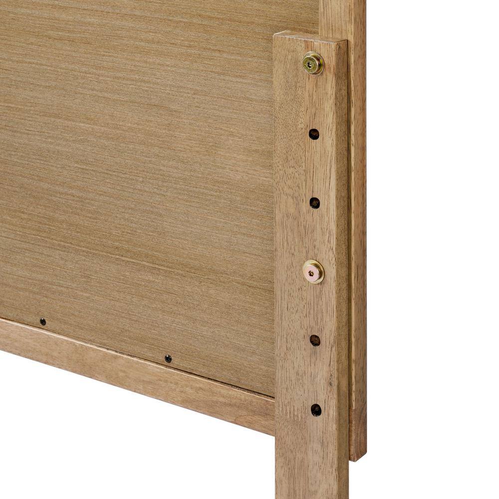 Natural Rubberwood and Rattan King Headboard