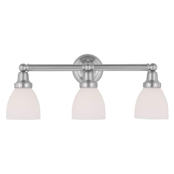 Livex Lighting Classic 3 Light Brushed, Victorian Bathroom Vanity Light Fixtures