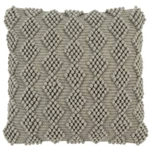 Camie Light Gray 20 in. X 20 in. Throw Pillow