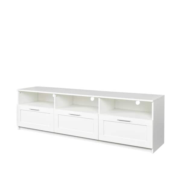 70.87 in. W x 16.14 in. D x 20.87 in. H White Bathroom Linen Cabinet