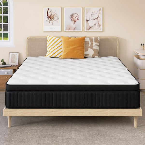 King Medium Hybrid 14" Bed-in-a-Box Mattress with Certipur-US Certified Memory Foam Motion Isolation