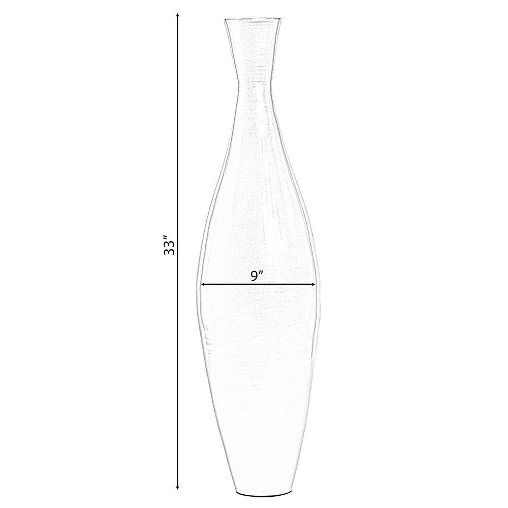 Oversized Gold Bamboo Trumpet Floor Vase - Elegant Modern Accent Piece