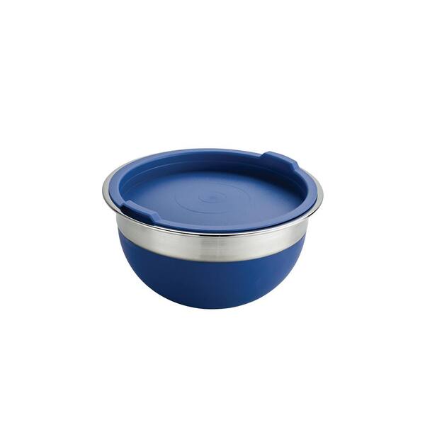 10 PC Covered Stainless Steel and Silicone Mixing Bowl Set (Blue)