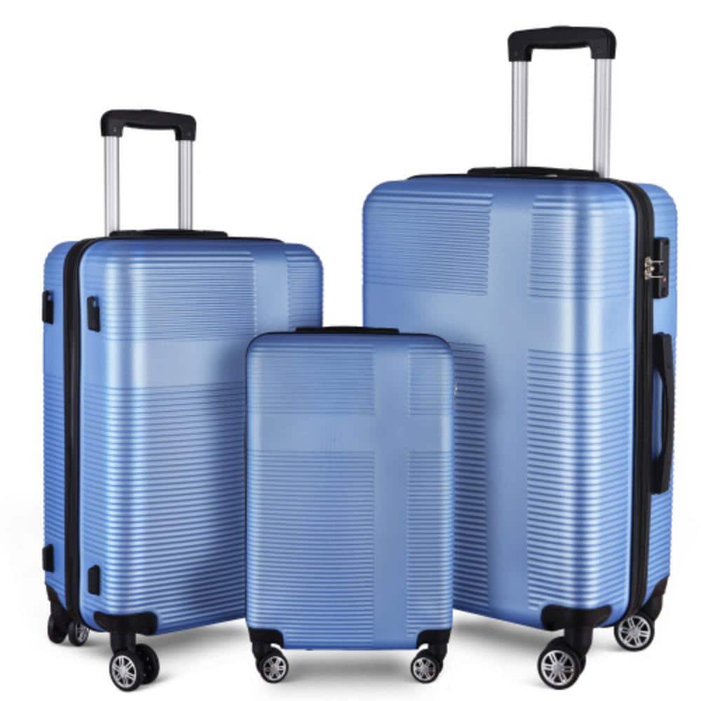 3-Piece Luggage with TSA Lock ABS, Durable Luggage Set with Hooks, Cross St