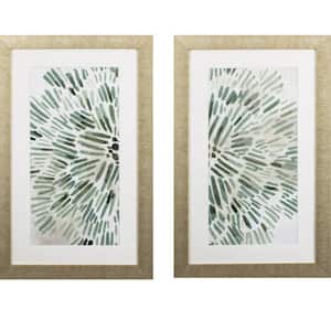 Victoria Seafoam Green Floral by Unknown Wooden Wall Art (Set of 2)