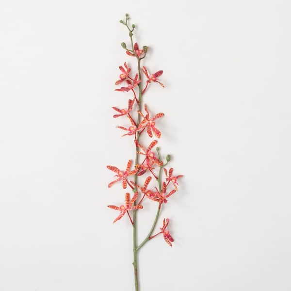 SULLIVANS 32 in. Orange Artificial Spider Orchid Stem