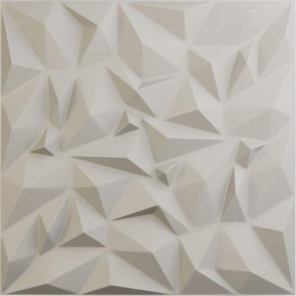 Ekena Millwork 19 5/8 in. x 19 5/8 in. Leto EnduraWall Decorative 3D Wall Panel, Satin Blossom White (12-Pack for 32.04 Sq. Ft.)