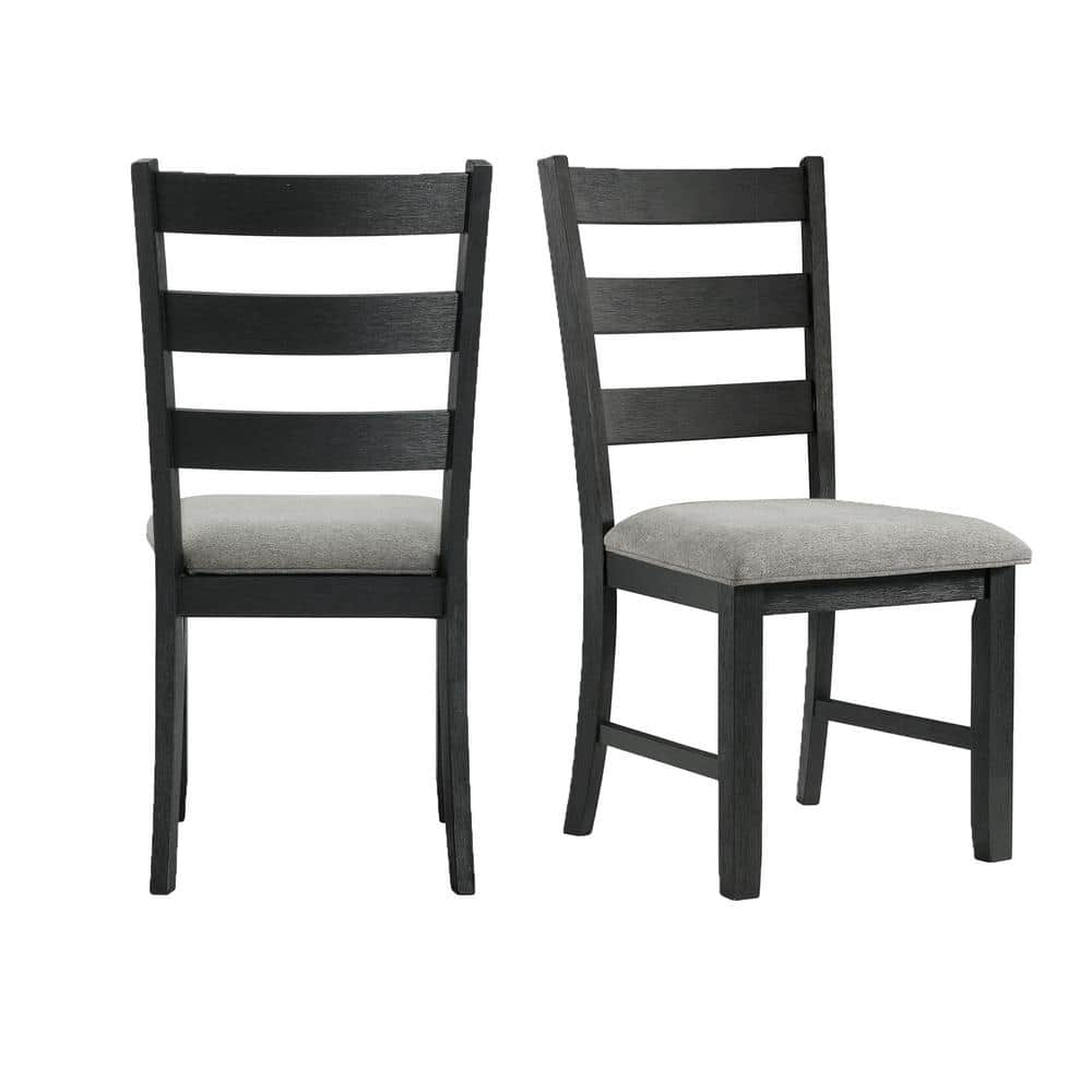 Kona Black Upholstered Ladder Back Dining Chair (Set of 2) -  Picket House Furnishings, DMT300SC