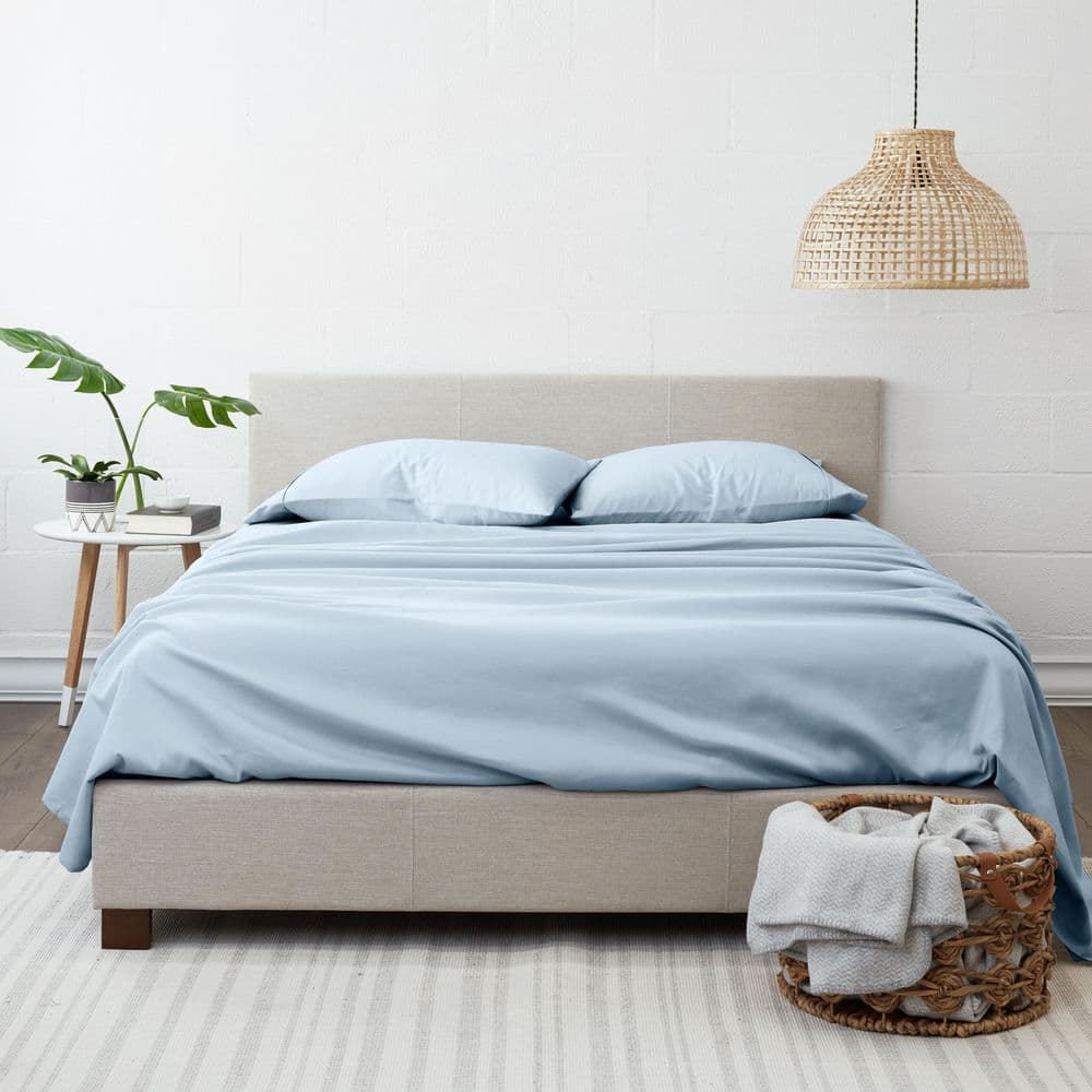 Light Blue Queen Microfiber Deep Pocket Bed Sheet Set
