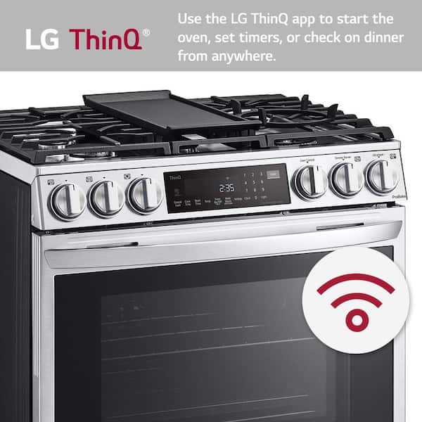 LG 6.3-Cu. ft Smart Probake Convection Instaview GAS Slide-in Range with Air Fry, Stainless Steel