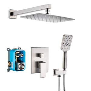 Single Handle 4 -Spray Patterns Shower Faucet 2.5 GPM with Pressure Balance Anti Scald in. Brushed Nickel