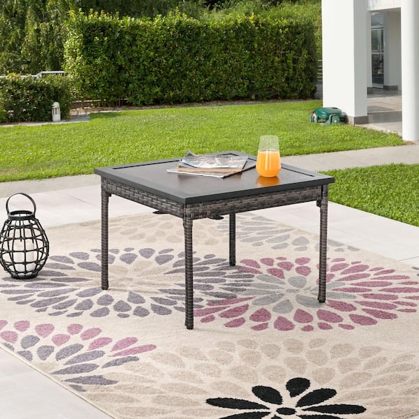 TOP HOME SPACE Square Metal Outdoor Side Table