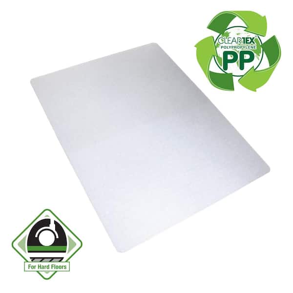 Cleartex White 29 in. x 46 in. Polypropylene Rectangular Indoor Chair Mat for Carpet