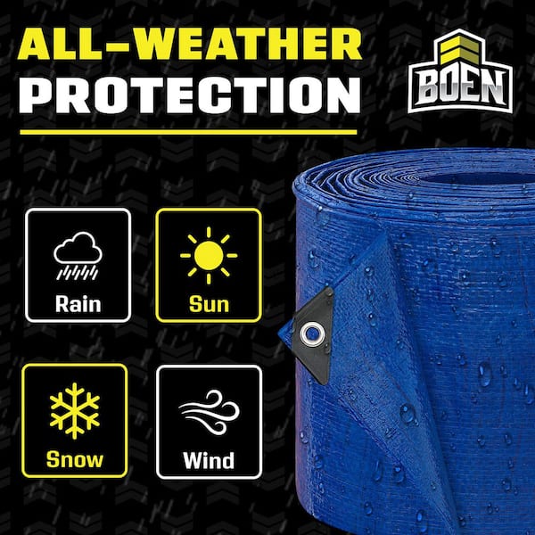 BOEN 9 ft. W x 12 ft. L All Purpose Blue Tarp BLU-912 - The Home Depot