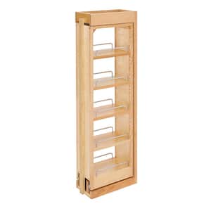 Brown 36 in D x 11.13 in. L Pull-Out Wall Filler Cabinet Wooden Organizer