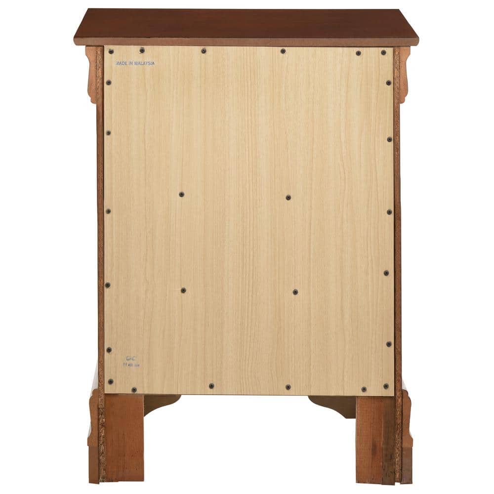 Cherry Wood Louis Philippe 2-Drawer Nightstand