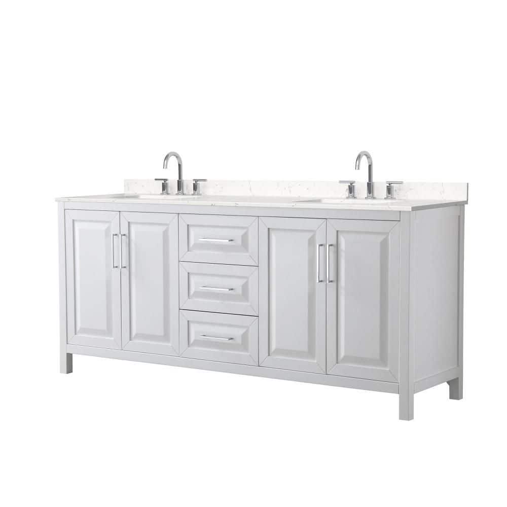 Daria 80 in. Double Freestanding White Bath Vanity with Top price history on PriceWatchPro