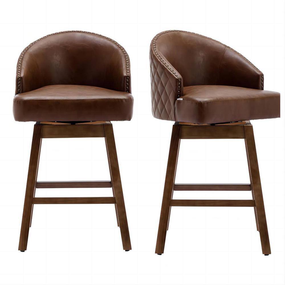 Reviews for HOMEFUN 28.35 in. Contemporary Brown Faux Leather Counter