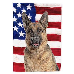 2.3 ft. x 3.3 ft. Polyester USA American 2-Sided Heavyweight Flag with German Shepherd Canvas House Size