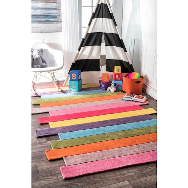 Pantone Colorful Stripes Playmat Multi Doormat 3 ft. x 5 ft. Area Rug
