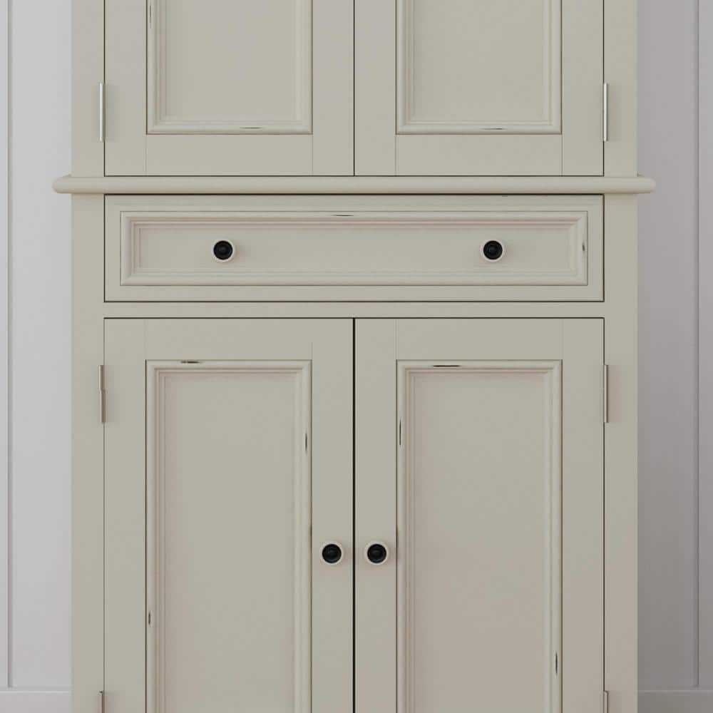 Dover 72" White Mahogany Freestanding Pantry with Adjustable Shelving