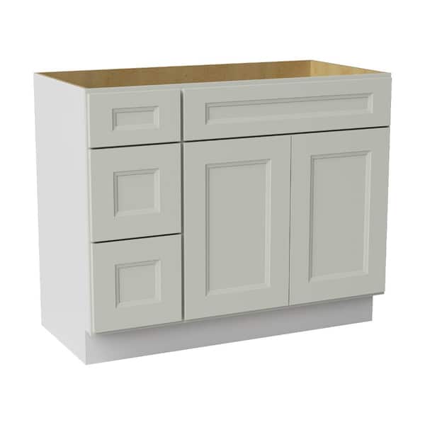 42 in. W x 21 in. D x 34.5 in. H Ready to Assemble Double Shaker Bath Vanity Combo Cabinet in Laguna Grey