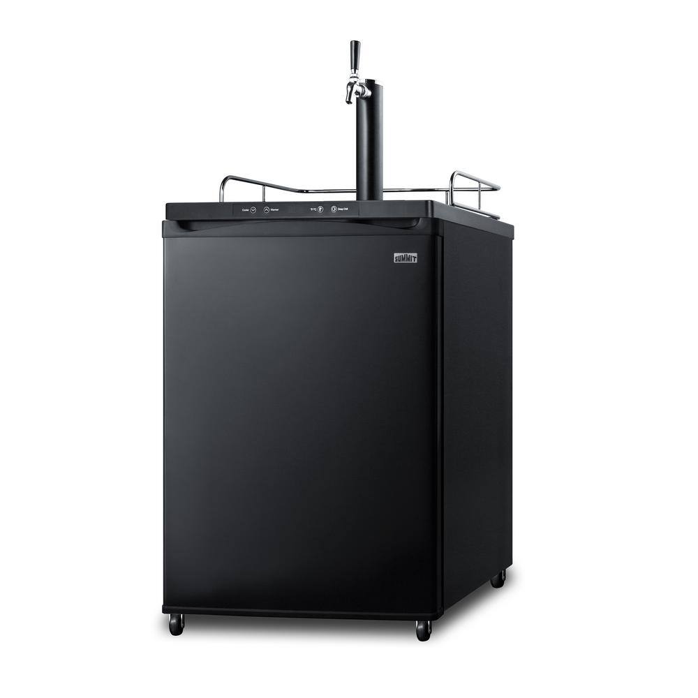 Summit 24-Inch Black Stainless Steel Single Tap Kegerator