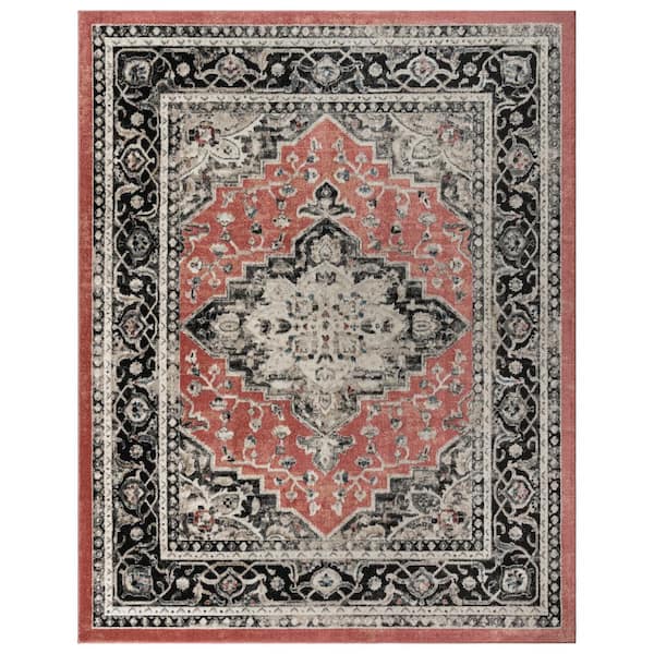 Heirloom Fluer Rose 9 ft. x 13 ft. Oriental Medallion Indoor Area Rug