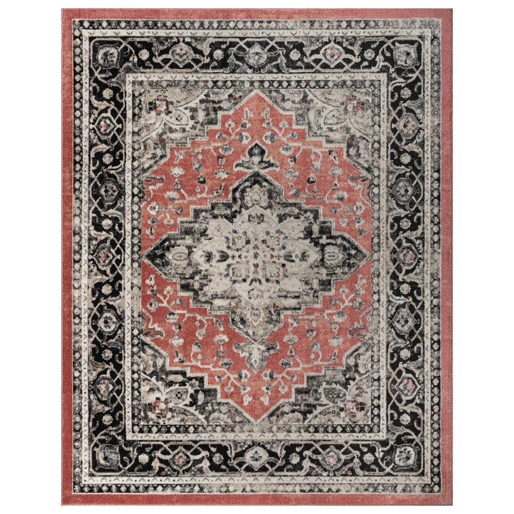 Fluer Rose 5' x 7' Tufted Synthetic Area Rug
