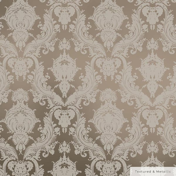 Metallic Bisque Damsel Vinyl Peel and Stick Textured Wallpaper Roll (Covers 28 sq. ft.)