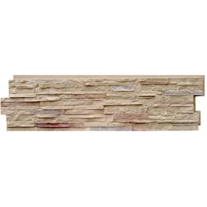 Stacked Stone Sandy Buff 13.25 in. x 46.5 in. Faux Stone Siding Panel (5-Pack)