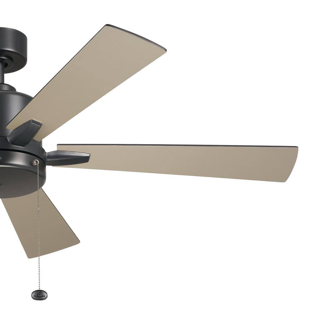 Lucian II 52'' Satin Black Ceiling Fan with Reversible Blades