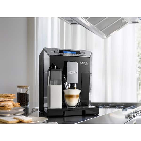 revolutie verwijderen Ruwe slaap DeLonghi Eletta Top Fully Automatic Espresso, Cappuccino and Coffee Maker  with One Touch LatteCrema System and Built-In Grinder ECAM45760B - The Home  Depot