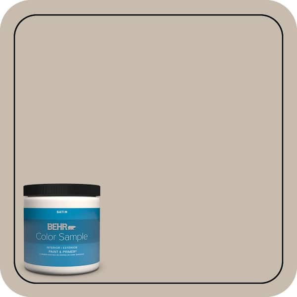 BEHR PREMIUM PLUS 8 oz. #ECC-44-1 Barley Field Satin Enamel Interior/Exterior Paint & Primer Color Sample