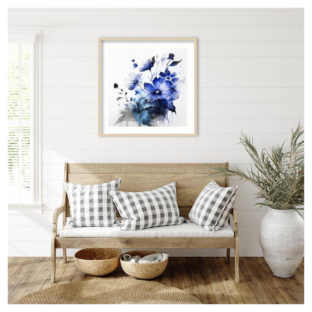 Blue Spring Floral III Abstract Expressionism Framed Wall Art