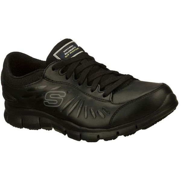 Skechers Women's Eldred Slip Resistant Athletic Shoes - Soft Toe - Black Size 8.5(W)