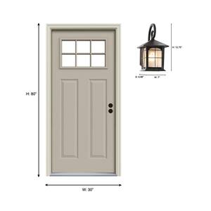 Brimfield 12.75 in. Aged Iron 1-Light Outdoor Wall Lamp with Clear Seedy Glass Shade