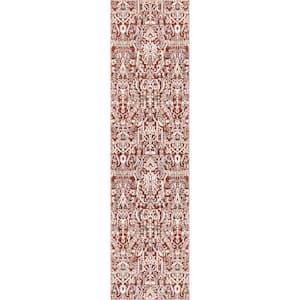 Tenley Ahote Vintage Oriental Persian Floral Rust 2 ft. 7 in. x 9 ft. 10 in. Runner Area Rug
