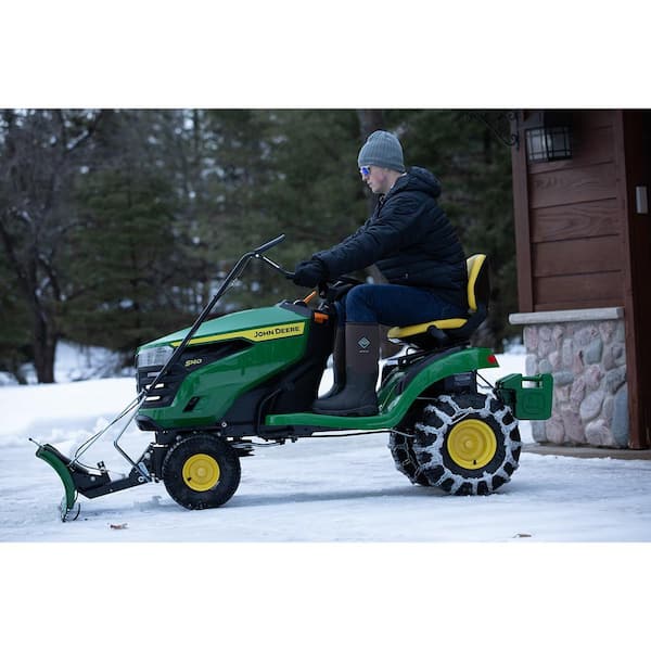 Riding lawn mower with snow online blade