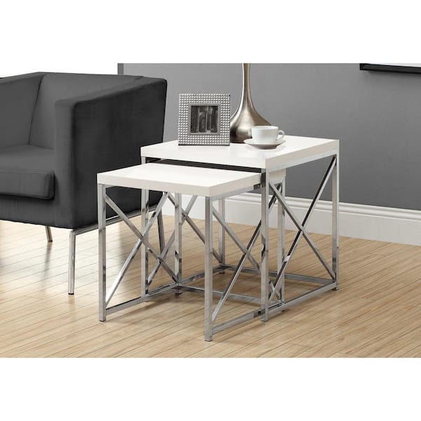 Unbranded White Nesting Table (2-Piece)
